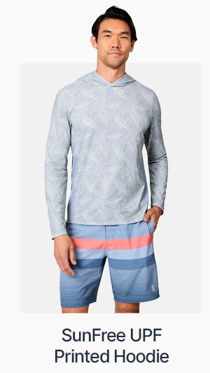 men's sunfree upf printed hoodie