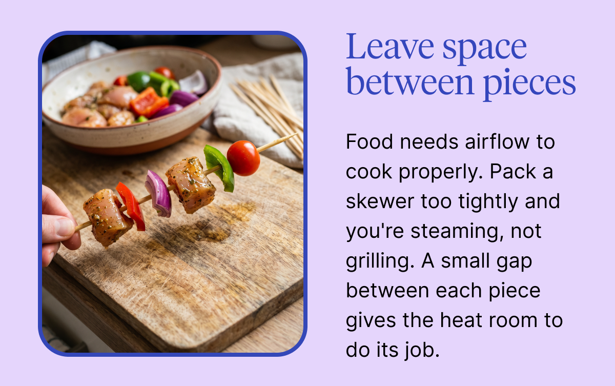 Leave spaces between pieces