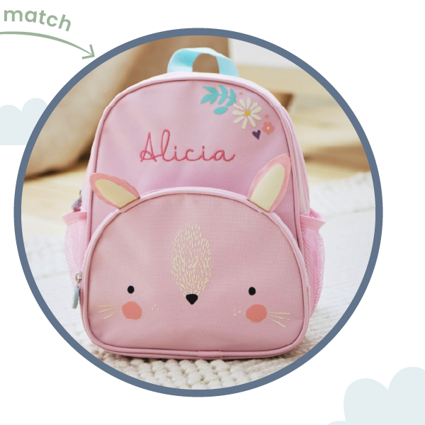 Personalised Pink Bunny Mini Backpack