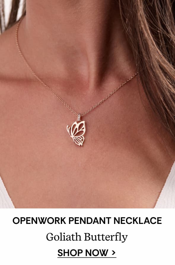 Goliath Butterfly Openwork Pendant Necklace