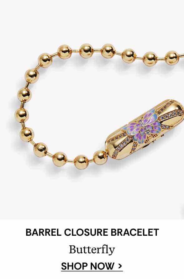 Butterfly Barrel Closure Bracelet