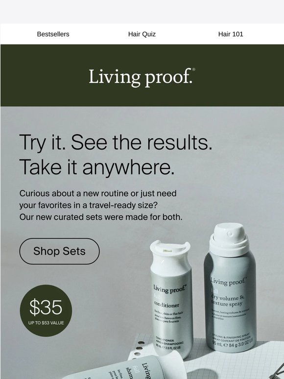 Just in: New sets for trying, traveling, and saving.