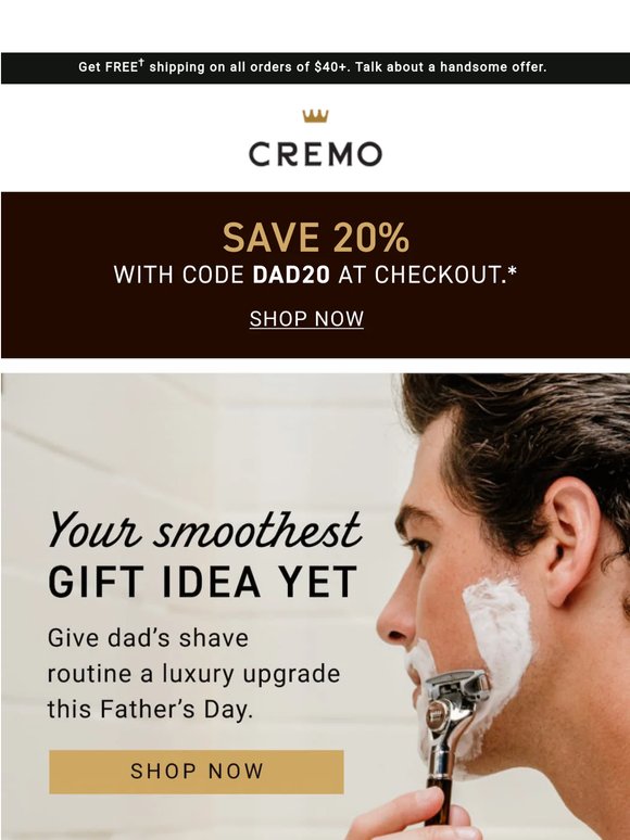 Save 20% on luxurious shave essentials