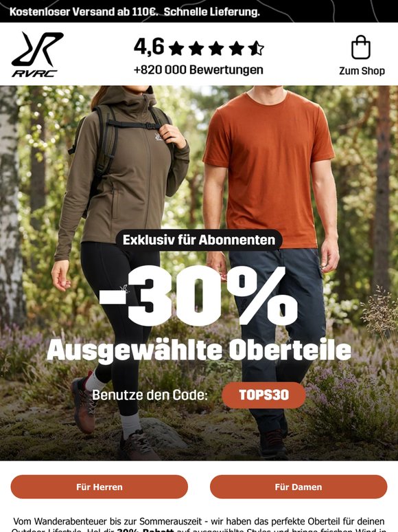 30% Rabatt auf ausgesuchte Oberteile 🤩