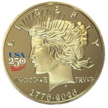 PEACE DOLLAR GOLDEN TRIBUTE 1 OZ COIN -250TH ANNIVERSARY Merrick Mint (PEACE_250TH_GLD_TRIB)