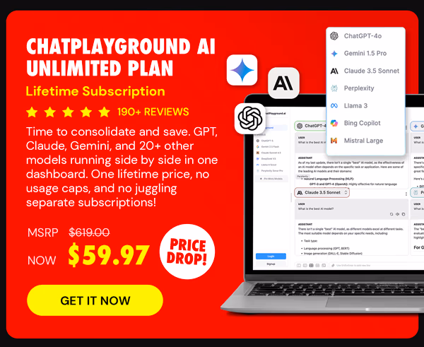 ChatPlayground AI: Lifetime Subscription (Unlimited Plan)