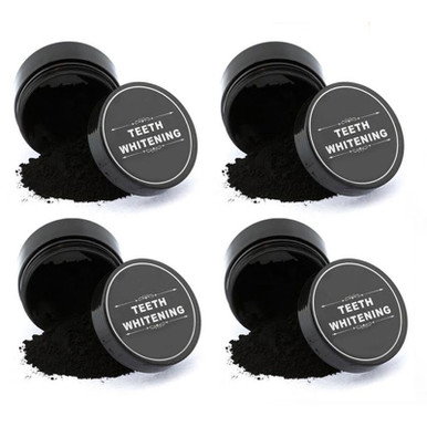 100% Natural Charcoal Teeth Whitening Powder (4-Pack)
