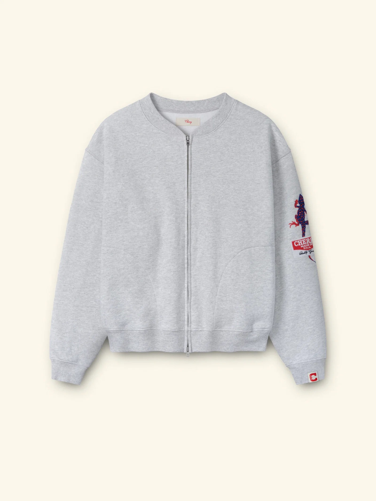 Image of Gecko Zip Up Crew (Heather Grey)