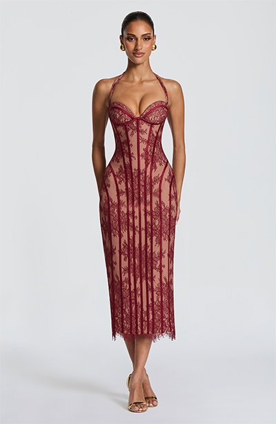 Rona Maxi Dress - Burgundy