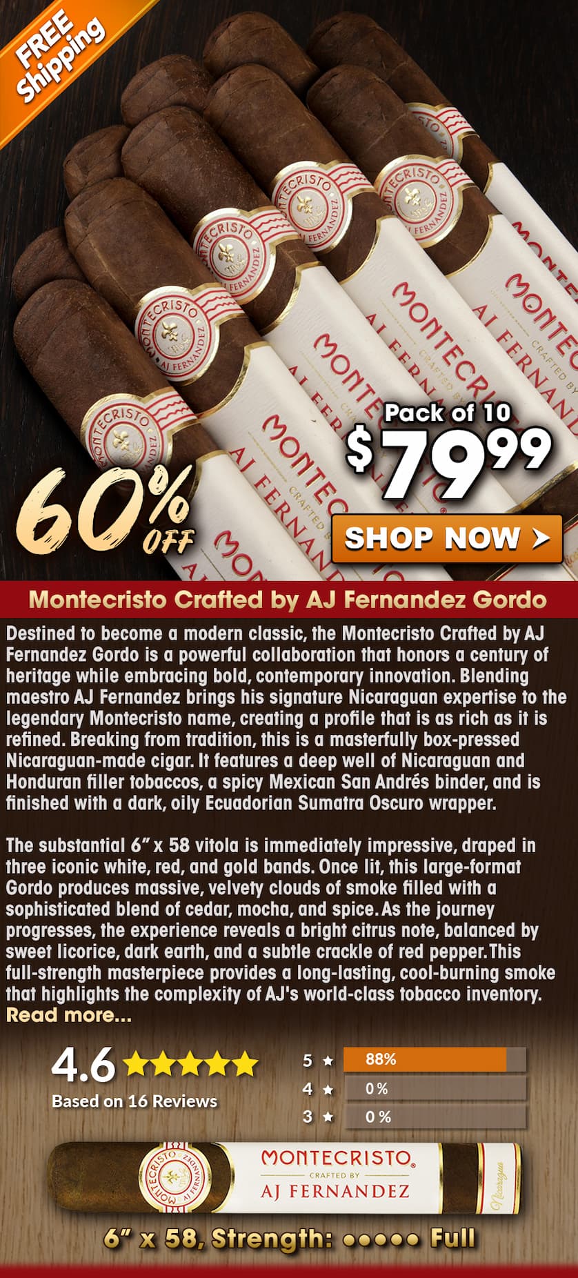 Montecristo Crafted by AJ Fernandez Gordo