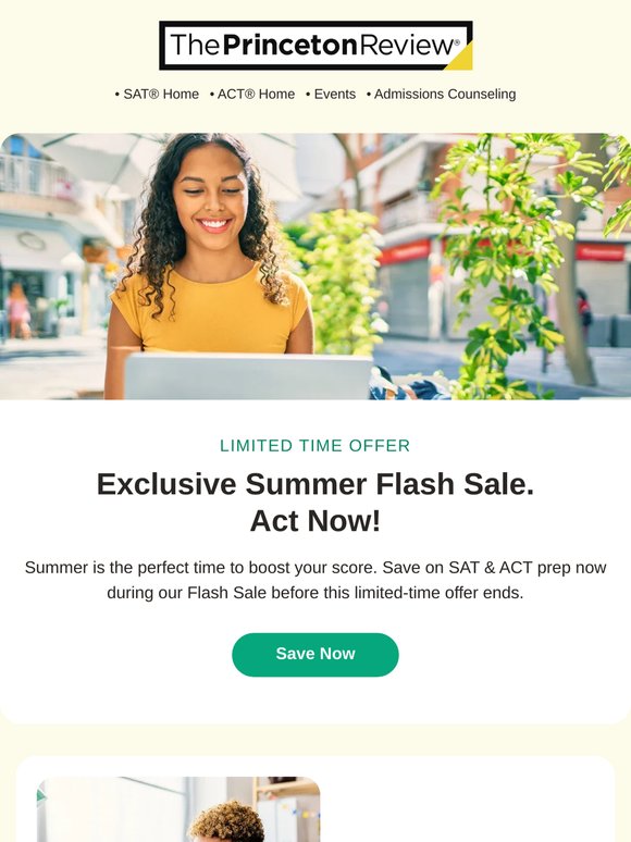 🚨Quick! Exclusive flash sale on SAT® and ACT® prep