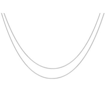 Sterling Silver 1mm Adjustable Wheat 24 Inch Chain Set Of 2