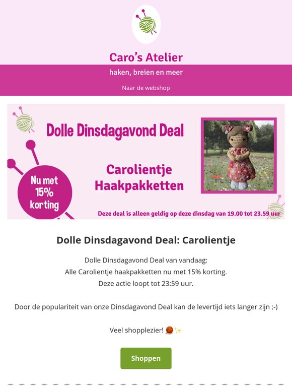 Dolle Dinsdagavond Deal: Carolientje - 15% korting
