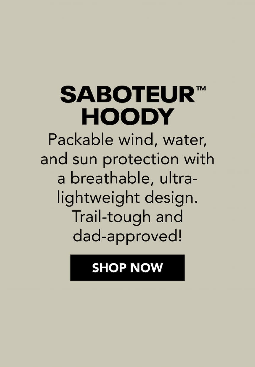 Men's Saboteur Hoody Packable wind, water, and sun protection with a breathable.