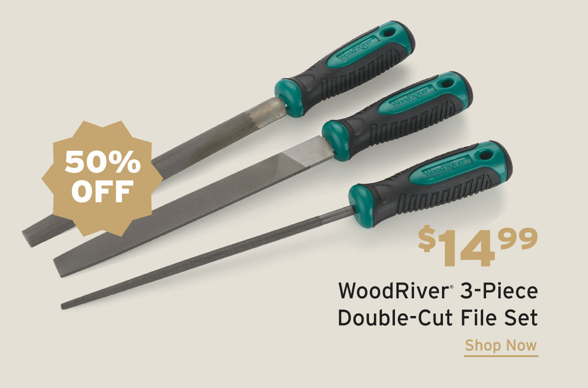 WoodRiver Double-Cut File Set - 3 Piece