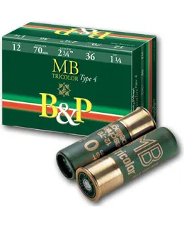 B&P 12/70 Tricolor 36g 10 kpl haulikonpatruuna