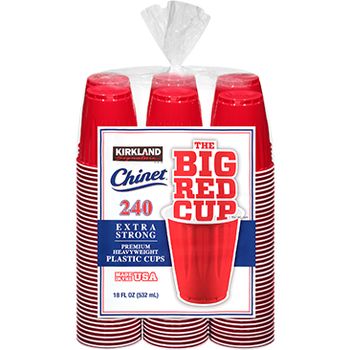Kirkland Signature Chinet 18 oz Plastic Cup, Red, 240-Count