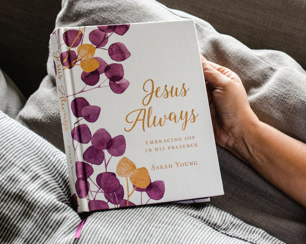 Jesus Always, Large Text Cloth Botanical Cover, with Full Scriptures