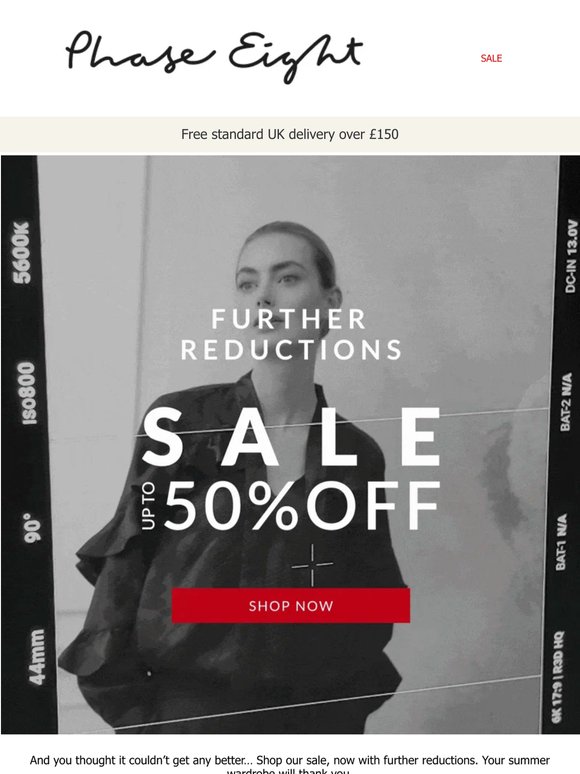 SALE further reductions | Up to 50% off