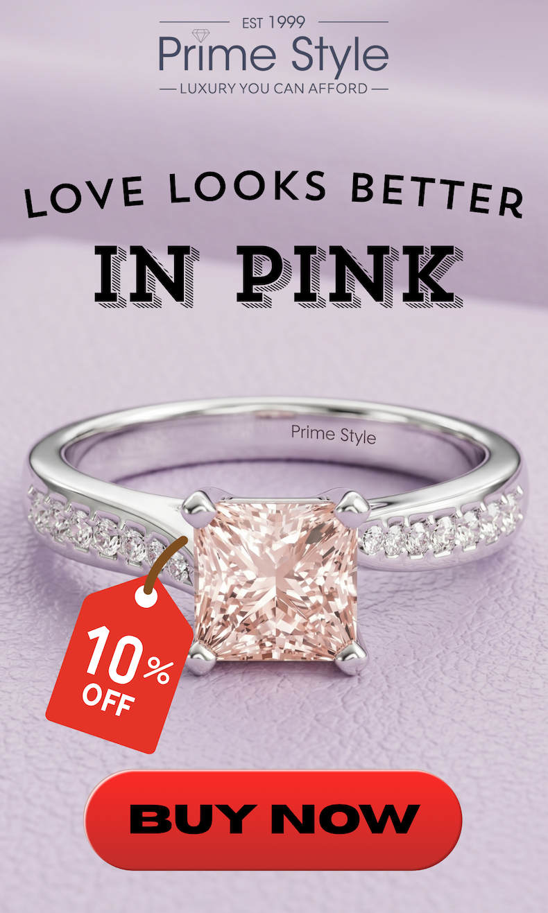 1.15-4.15 CT Princess & Round Cut Fancy Pink Diamonds - Engagement Ring