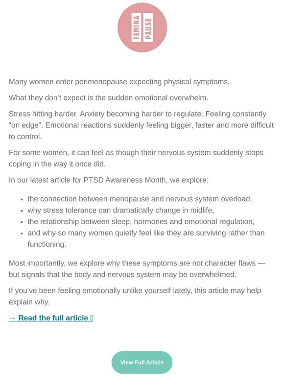Store Newsletter: Why menopause can suddenly make stress feel unbearable...