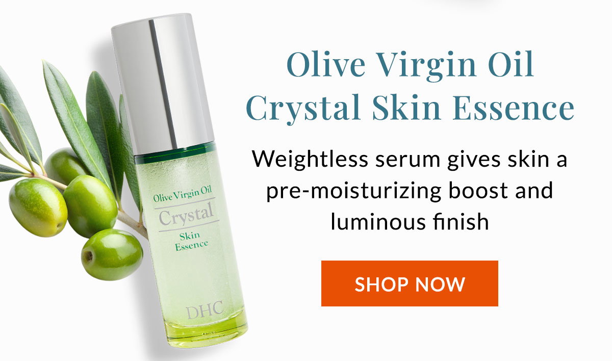 Olive Virgin Oil Crystal Skin Essence gives skin a luminous finish