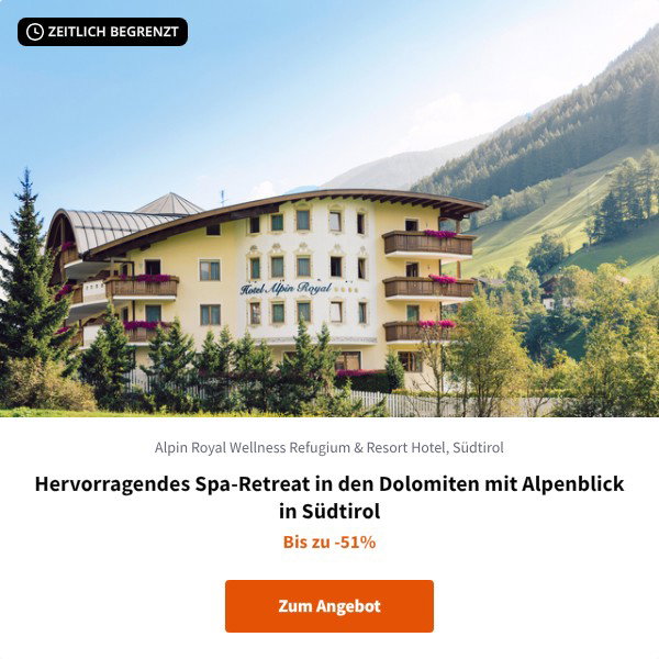 Hervorragendes Spa-Retreat in den Dolomiten mit Alpenblick in Südtirol