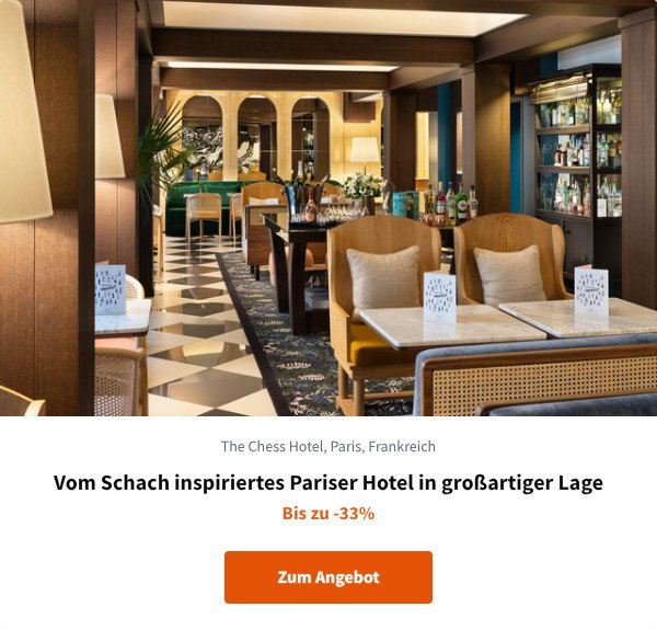 Vom Schach inspiriertes Pariser Hotel in großartiger Lage