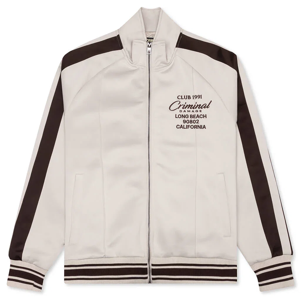 Image of Pin Tuck Track Top - Stone