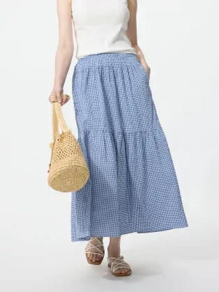 Tiered Maxi Skirt | Gingham