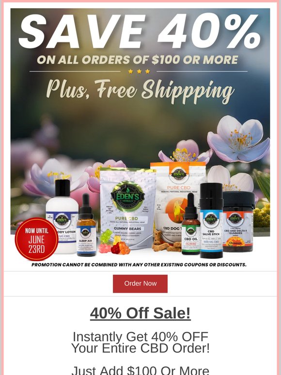 🎉 40% OFF Your Next CBD Order – Limited Time!