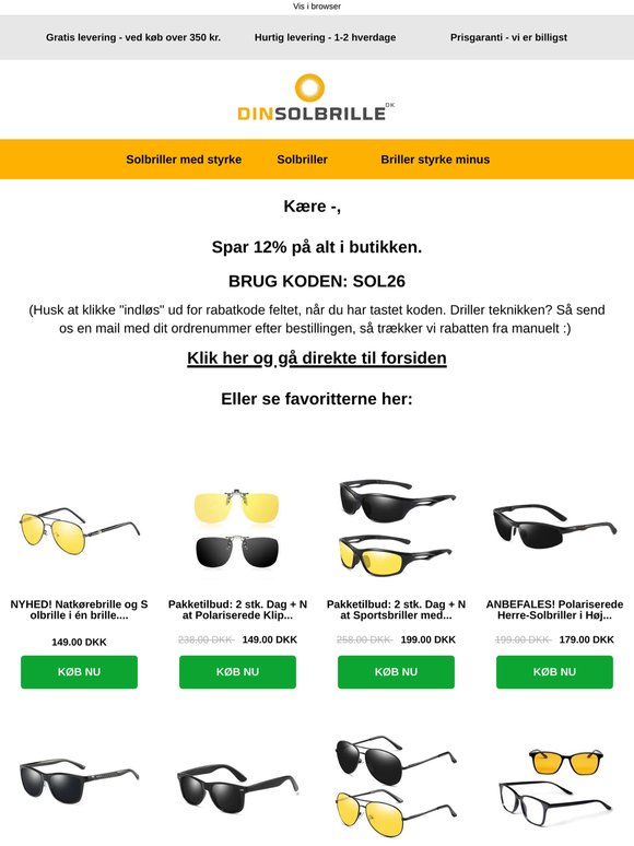 Kære —, her er din rabatkode