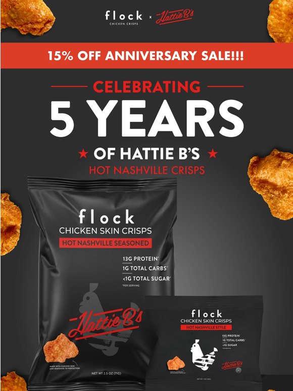 Flock anniversary sale: 15% OFF
