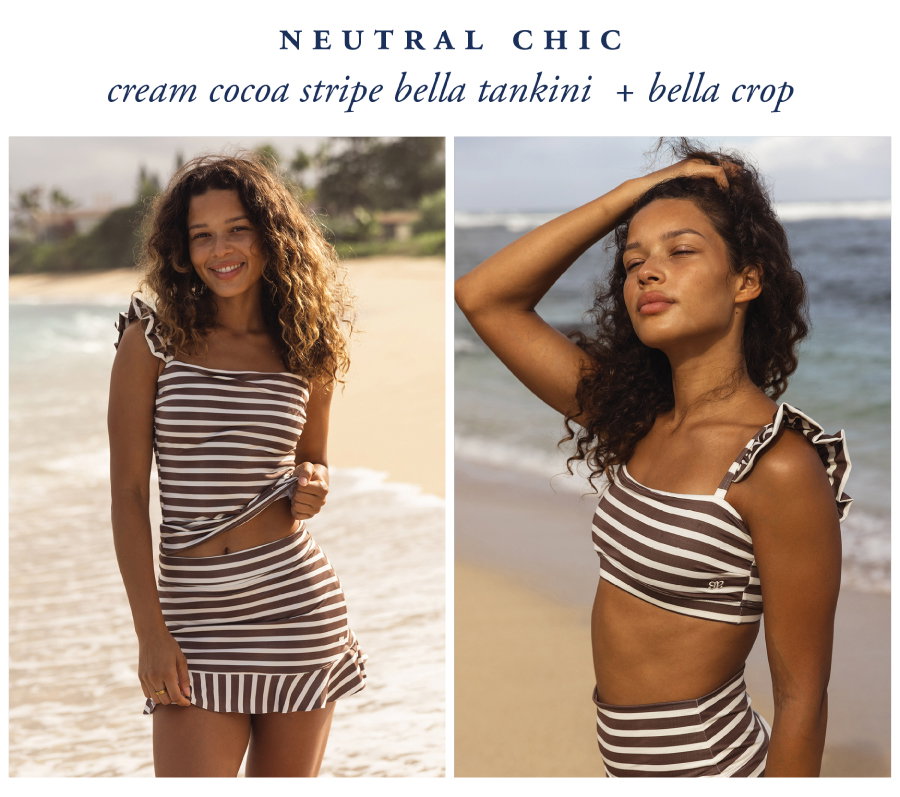 neutral chic in cocoa cream stripe