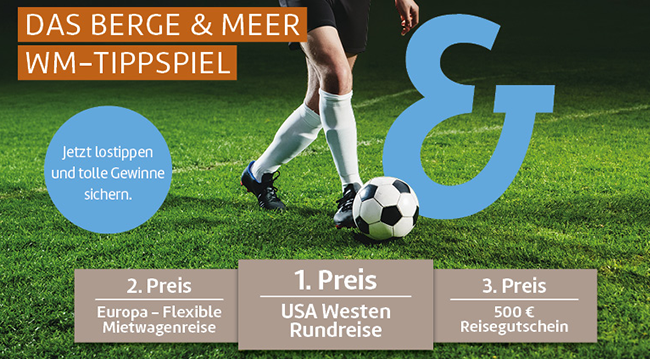 Das Berge & Meer WM-Tippspiel, Bild: Fußballer mit Ball.