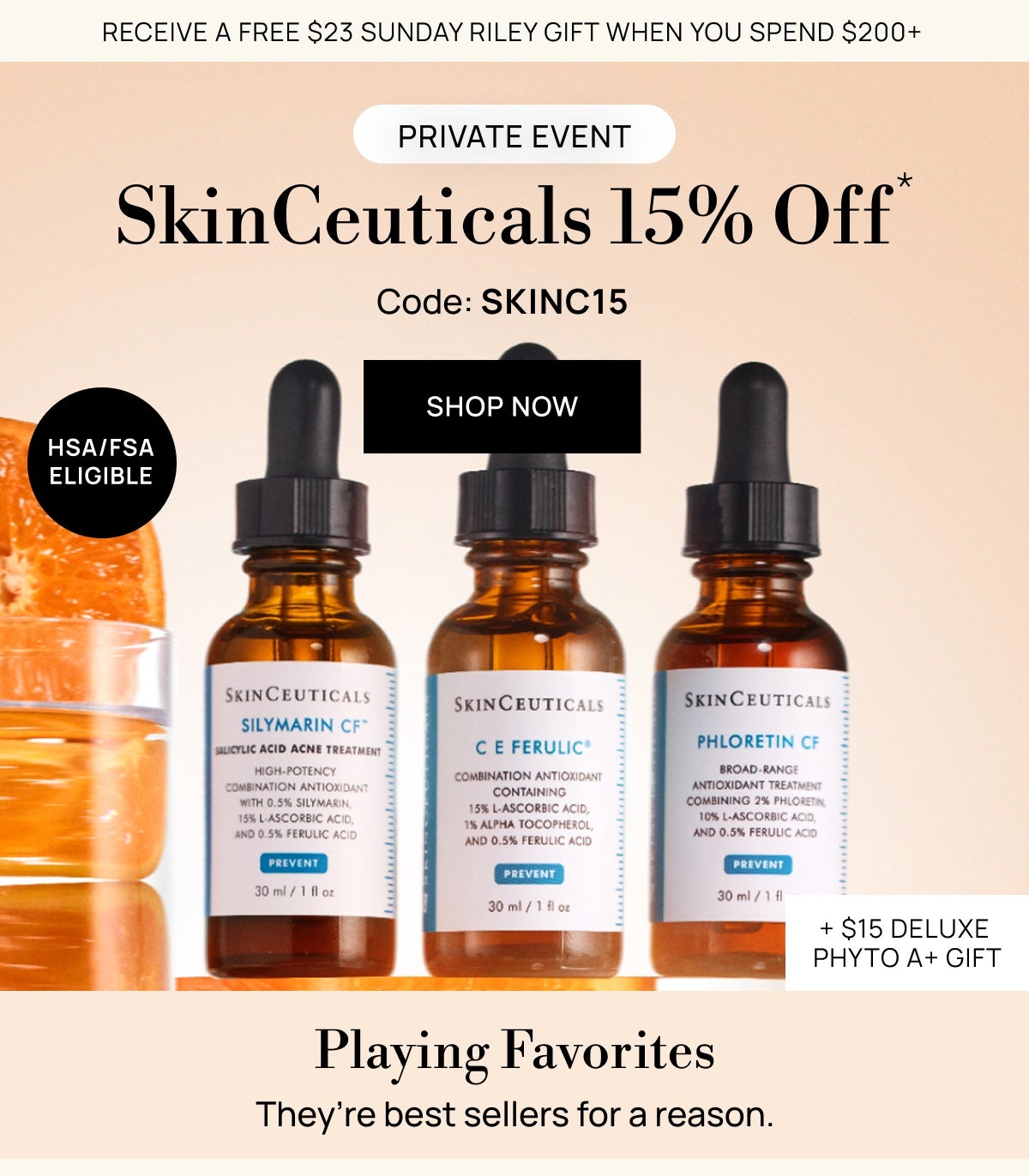 Last Chance SkinCeuticals 15% off with code SKINC15