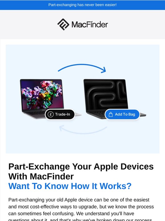Part-Exchange With MacFinder; It's Quick & Easy