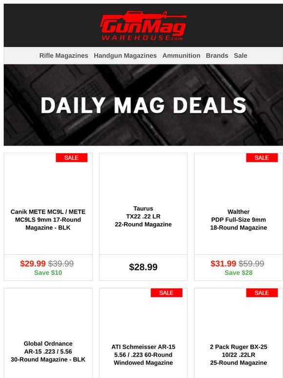 Don't Let These Deals Pass You By | Canik METE MC9L / METE MC9LS 9mm 17-Round Magazine for $30
