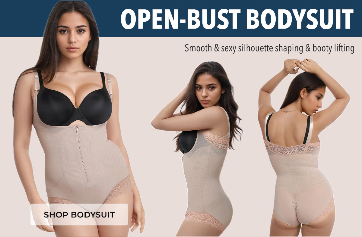 Voluptuosa Shapewear Bodysuit, Open-Bust Tummy Control Shapewear, Wear-Your-Own-Bra Fajas Body Shaper