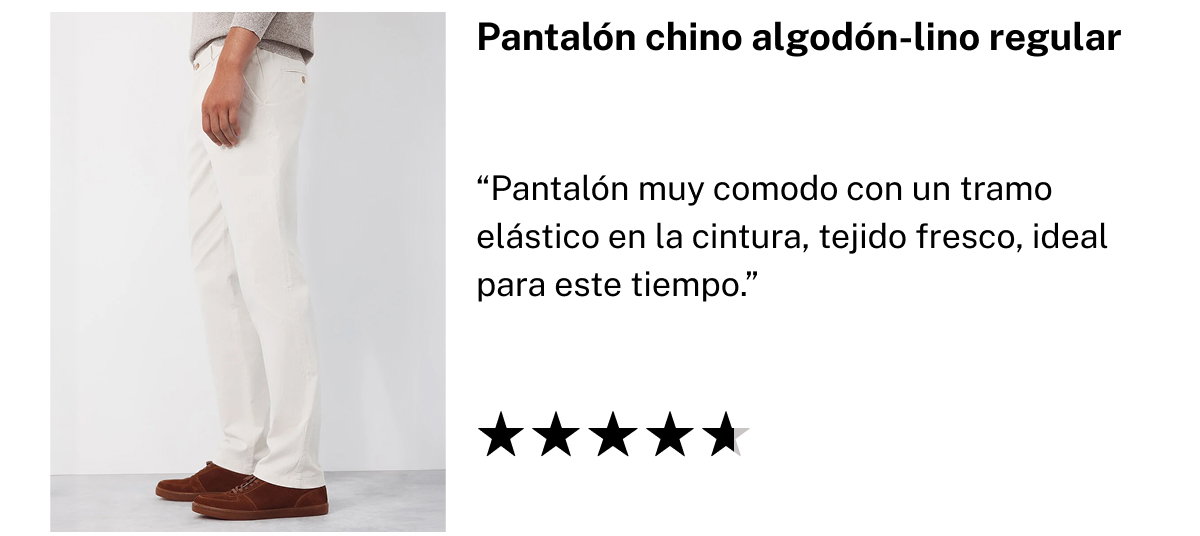 PANTALÓN CHINO ALGODÓN-LINO REGULAR
