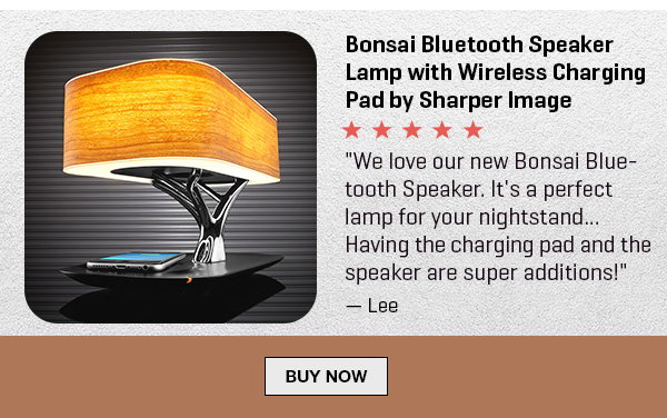 Bonsai Bluetooth Speaker Lamp with Wireless Charging Pad by Sharper Image