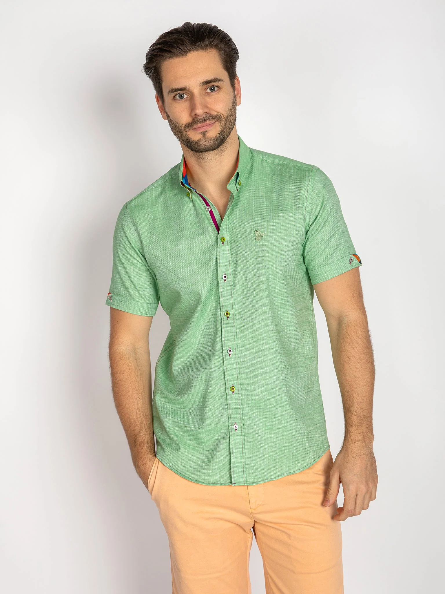 Image of PASTEL TEXTURE CLASSIC SHORT SLEEVE SHIRT