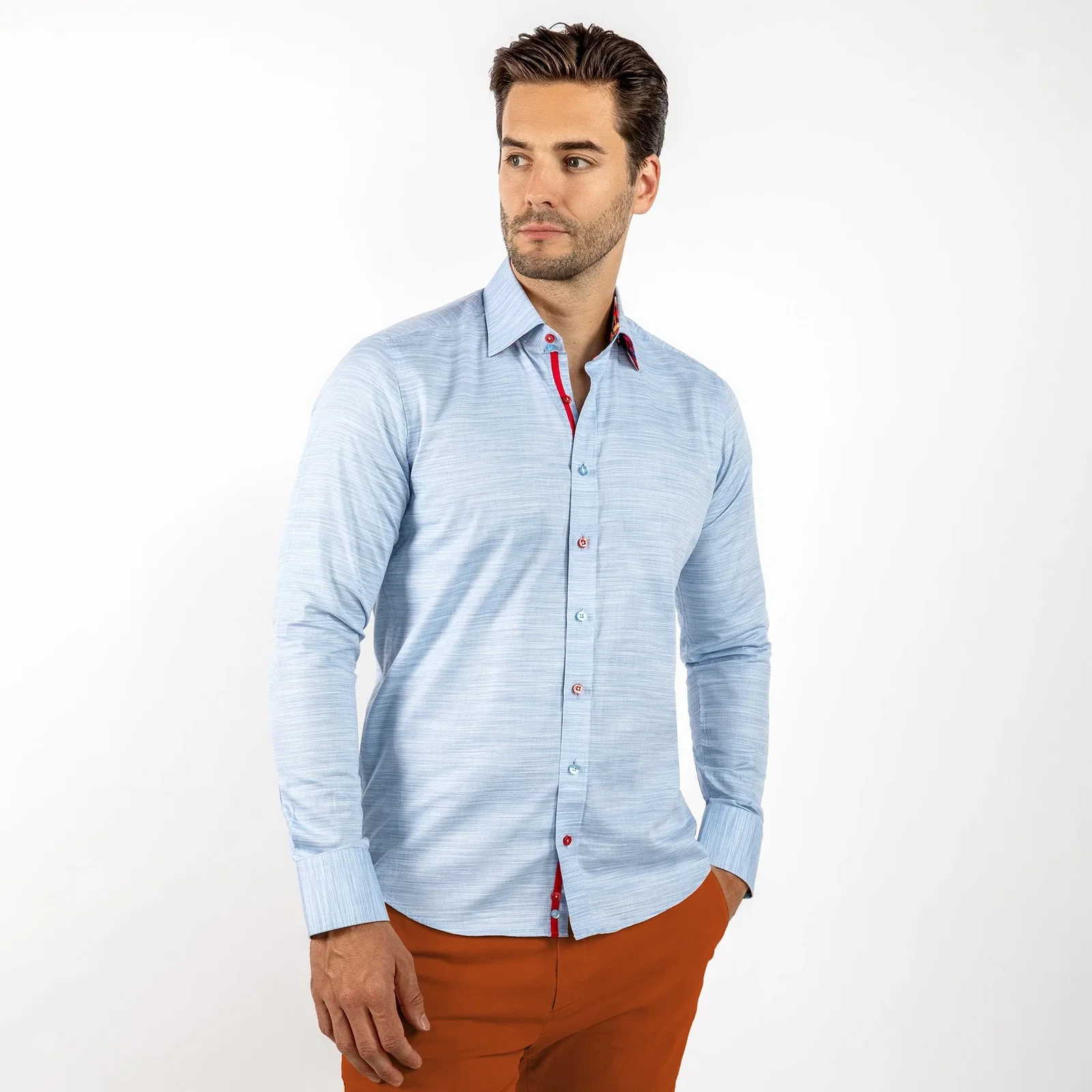 Image of PALE FAINT SHADING CLASSIC SHIRT