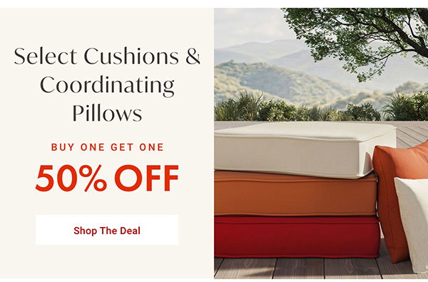 Buy One, Get One 50% Off Select Cushions & Coordinating Pillows | Shop the Deals >