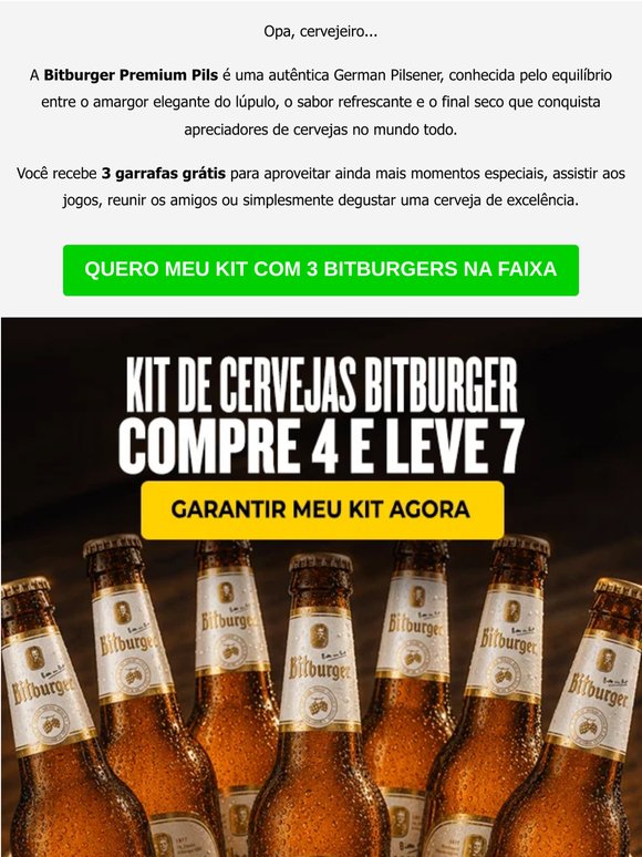 Não deixa passar, né? 3 Cervejas Bitburger na Faixa