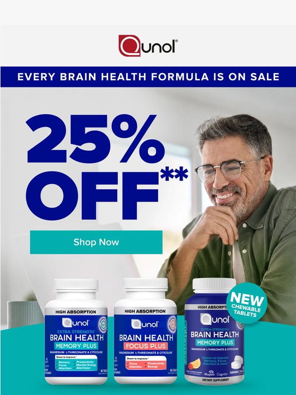 Save 25% on Brain Health 🧠
