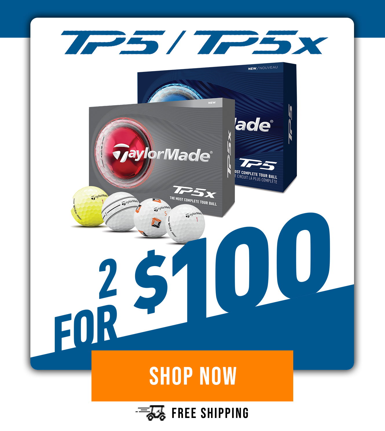 TaylorMade TP5/TP5x Golf Balls | 2 for $100