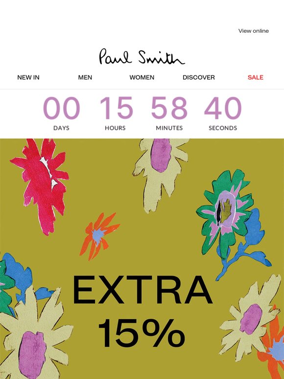 — Your extra 15% ends tonight