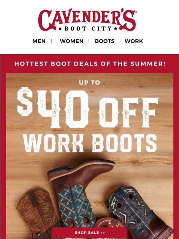 Work Boots: Up to $40 OFF