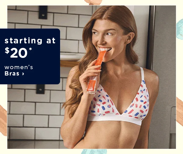 starting at $20 women's bras